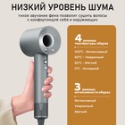 Фен WELLT A01 WELLAIR, 1600 Вт, 5 насадок, 3 скорости, 4 температурных режима, ионизация, серый - Фото 2