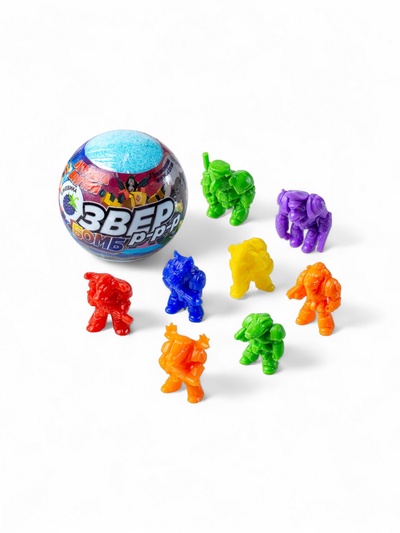 Бомбочка для ванн с игрушкой «Звер бомб» аромат ежевики, 130 г