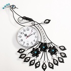 УЦЕНКА Часы настенные интерьерные «Павлин со стразами», серия: Ажур, бесшумные, плавный ход, 46×47.5 см, d=15 см, от батарейки 1×АА - Фото 1