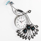 УЦЕНКА Часы настенные, серия: Ажур,«Павлин со стразами», плавный ход, d=15 см, 46×47.5 см - Фото 2