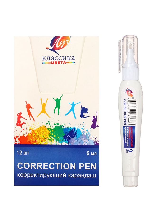 Корректор-карандаш 9 мл «Луч», на растворителе, с металлическим наконечником - Фото 1