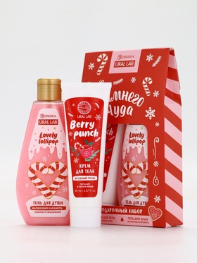 Подарочный набор косметики новогодний «Зимнего чуда», гель для душа 200 мл и крем для тела, URAL LAB