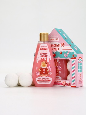 Подарочный набор новогодний «Счастья и чудес»: гель для душа, 200 мл и бомбочки для ванны 4 шт. × 40 г, URAL LAB