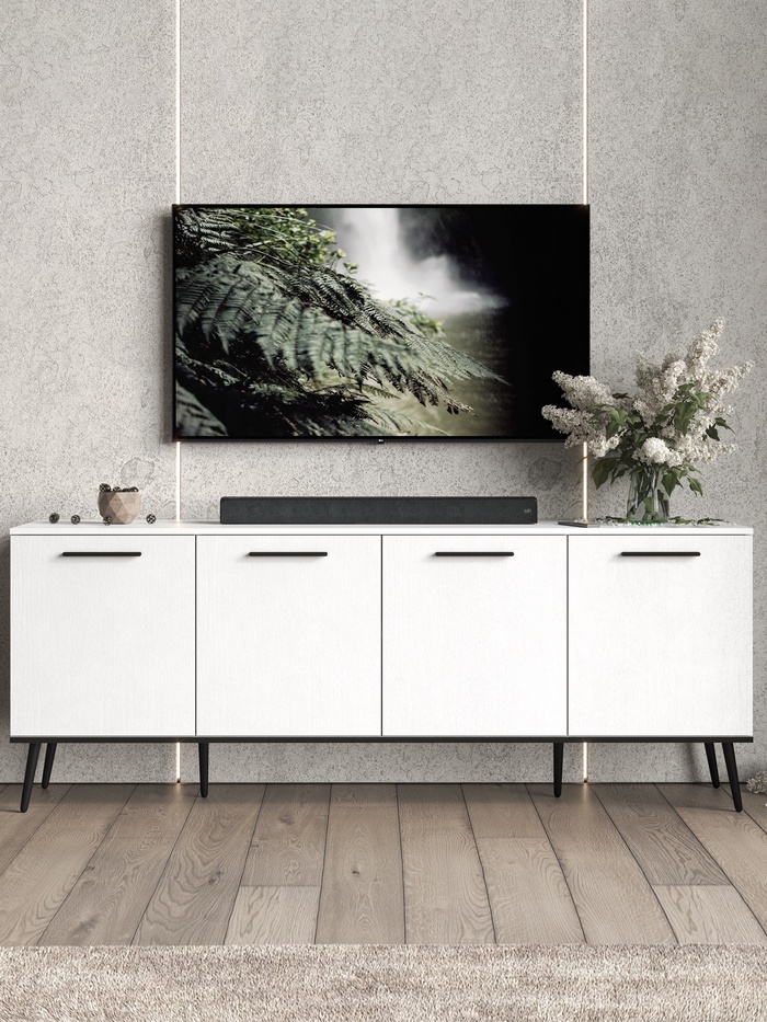 Тумба под ТВ «Монти», 2010×450×780 мм, цвет белый текстурный - Фото 1