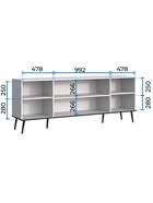 Тумба под ТВ «Монти», 2010×450×780 мм, цвет белый текстурный - Фото 3