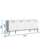 Тумба под ТВ «Монти», 2010×450×780 мм, цвет белый текстурный - Фото 4