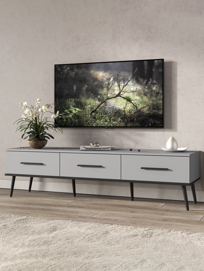 Тумба под ТВ «Мишель», 1652×450×440 мм, цвет шиншилла серая - Фото 1