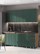 Кухонный гарнитур прямой «Челси», 2000 мм, цвет изумрудный/дуб крафт/кастилло тёмный 10944719