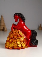 Копилка для денег «Конь на деньгах», гипс, 20×13×20 см, красный - фото 58176402