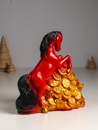 Копилка для денег «Конь на деньгах», гипс, 20×13×20 см, красный - фото 58176404