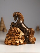 Копилка для денег «Конь на деньгах», гипс, 20×20×13 см, бронза - Фото 2