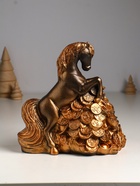 Копилка "Конь на деньгах" 20х20х13 см, бронза - фото 58176410