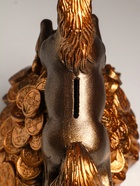 Копилка для денег «Конь на деньгах», гипс, 20×20×13 см, бронза - фото 61084718