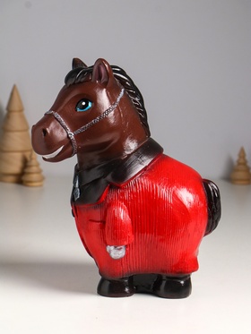 Копилка для денег «Конь в пальто», гипс, 22.5×18×13 см, коричневый