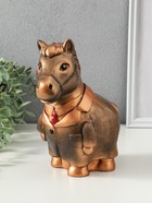 Копилка для денег «Конь в пальто», гипс, 22.5×18×13 см, бронза - Фото 2