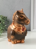 Копилка для денег «Конь в пальто», гипс, 22.5×18×13 см, бронза - Фото 3