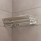 УЦЕНКА Полка выдвижная с держателем полотенец, 4 крючка 58.5×12(35)х14.5 см - Фото 4