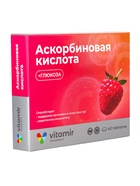 Аскорбиновая кислота «Витамир» с глюкозой, малина, поддержка иммунитета и энергии, 40 таблеток - фото 59412017