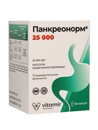 Панкреонорм «Витамир» поддержка пищеварения и работы поджелудочной железы, 25 000, 50 капсул - фото 59523678