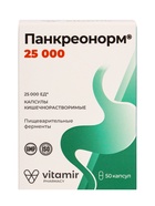 Панкреонорм «Витамир» поддержка пищеварения и работы поджелудочной железы, 25 000, 50 капсул - фото 59412151