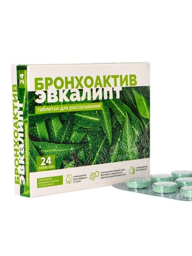 Эвкалипт Бронхоактив TETRALAB, поддержка дыхательной системы и облегчение дыхания, 24 таблетки