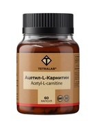 L‑Карнитин TETRALAB, поддержка энергии, метаболизма и сжигания жира, 500 мг, 60 капсул - Фото 1