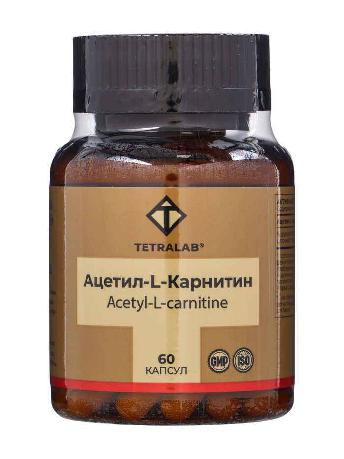 L‑Карнитин TETRALAB, поддержка энергии, метаболизма и сжигания жира, 500 мг, 60 капсул - Фото 1