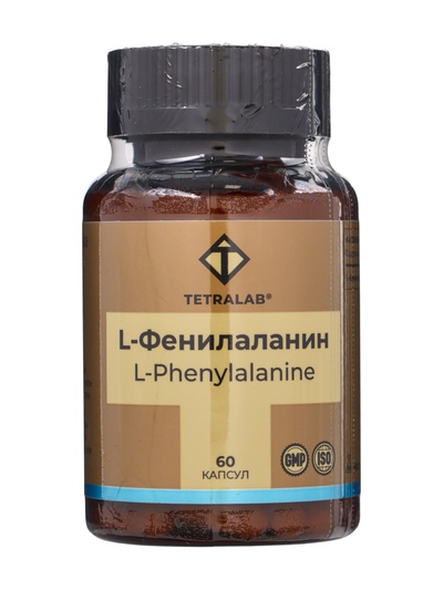 L-Фенилаланин TETRALAB, для концентрации, памяти и умственной активности, 500  мг, 60 капсул