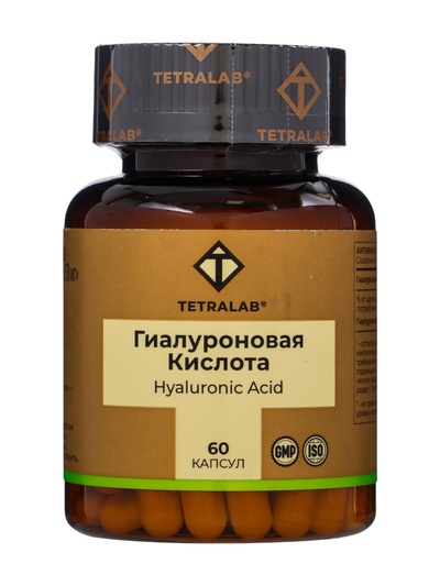 Гиалуроновая кислота TETRALAB, поддержка кожи, суставов и увлажнения, 150 мг, 60 капсул