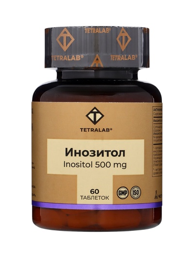 Инозитол TETRALAB, поддержка работы мозга, нервной системы и обмена веществ, 500 мг, 60 таблеток