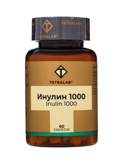 Пребиотик Инулин TETRALAB, улучшение работы кишечника и пищеварения, 1000 мг, 60 таблеток