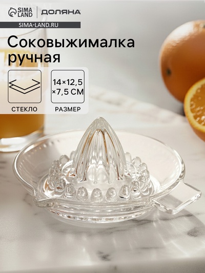 Ручная соковыжималка Доляна Juice, 12.5×7.5 см, стекло, прозрачная