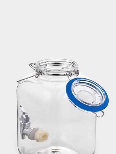 Диспенсер для напитков Magistro «Бугель», 3 л, 11.5×17 см, с краном и бугельным замком, стекло, прозрачный