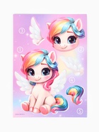 Аппликация объемная со звездочками оригами «Сказочный единорог», набор для творчества  (артикул 10840577)  большой выбор товаров оптом и в розницу по низким ценам с доставкой