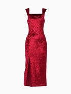 Платье миди женское бархатное MINAKU, размер 46, красное - фото 60869279