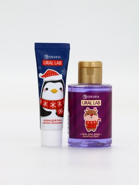 Новогодний подарочный набор косметики «Счастья до небес», гель для душа 110 мл и крем для рук 30 мл, URAL LAB Новогодний подарочный набор косметики «Счастья до небес», гель для душа 110 мл и крем для рук 30 мл, URAL LAB