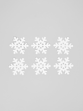 Снежинка "Мерцание", 6.5 см, цвет белый (набор 6 шт) (комплект 2 шт)
