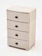 УЦЕНКА Комод 4-х секционный 55.5×44.5×87.5 см «Плетенка», цвет слоновая кость - Фото 5