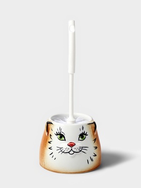 Ёршик для унитаза с подставкой «Кошка», фарфор Ёршик для унитаза с подставкой «Кошка», фарфор