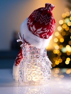 Светодиодная фигура «Снеговик в красном» 28 см, 1 LED, от батареек ААА×3, свечение тёплое белое - Фото 6