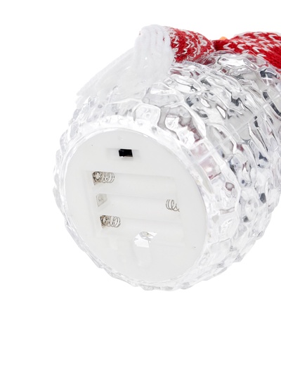 Светодиодная фигура «Снеговик в красном» 28 см, 1 LED, от батареек ААА×3, свечение тёплое белое