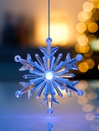 Подвеска светодиодная «Ледяная снежинка» 11 см, 1 LED, от батареек LR41×3, свечение синее/красное - Фото 1