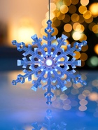 Подвеска светодиодная «Снежинка» 14 см, 1 LED, от батареек LR41×3, свечение синее/красное - Фото 1