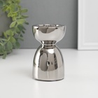 УЦЕНКА Подсвечник керамика на 1 свечу «Иллюзорность» d=4 см серебро 6.5×6.5×10 см - фото 14968583