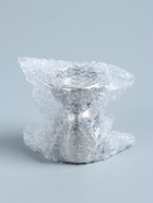 УЦЕНКА Подсвечник керамика на 1 свечу «Иллюзорность» d=4 см серебро 6.5×6.5×10 см - фото 14968592