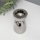 УЦЕНКА Подсвечник керамика на 1 свечу «Иллюзорность» d=4 см серебро 6.5×6.5×10 см - фото 14968584