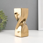 УЦЕНКА Подсвечник керамика на 1 свечу «Изгиб» d=3.5 см золото 6.5×6.5×17.5 см - Фото 2