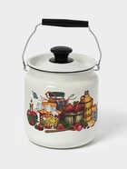 Бидон эмалированный, 3 л, с ручкой и крышкой, белый, рисунок МИКС - Фото 7