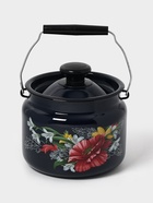 Бидон эмалированный «Апрель», 2 л, с ручкой и крышкой, чёрный - Фото 4