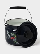 Бидон эмалированный «Апрель», 2 л, с ручкой и крышкой, чёрный - Фото 5